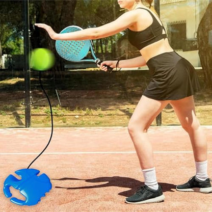 Tennis Rebound Trainer – Portable Practice Equipment with Built-in Storage | String Ball Tenis Training Tool, Re Bound Trainer for Adults Kids, Tennis Skill Improvement, Practice Court Accessory,