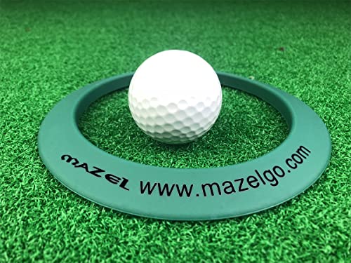 MAZEL Golf Putting Cup/Ring for Training Aid Indoor & Outdoor - All-Direction Practice Hole Putting Accuracy Trainer - color: Green Rubber Ring