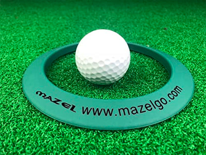 MAZEL Golf Putting Cup/Ring for Training Aid Indoor & Outdoor - All-Direction Practice Hole Putting Accuracy Trainer - color: Green Rubber Ring
