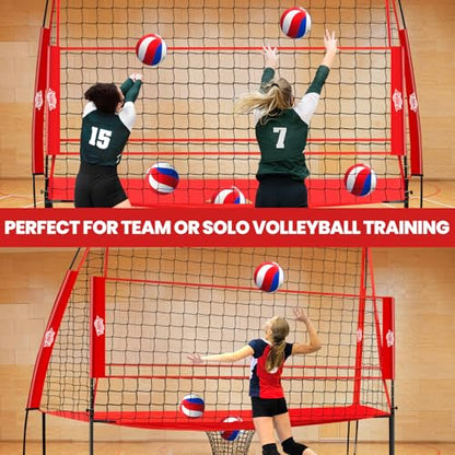Volleyball Training Equipment,Height Adjustable Volley Ball Practice Net Station for Serving, Spiking, Hitting Practice,Easy Setup Volleyball Net for Backyard Indoor Outdoor with Carryingbag