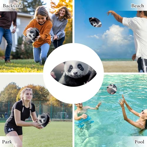 American Football, Official Size 11.9 x 7.3 Inch, Premium Composite Leather High-Grip Ball with Pro-Style Lacing, Unique Prints for Training, Games & Gifts - color: Panda Sakura