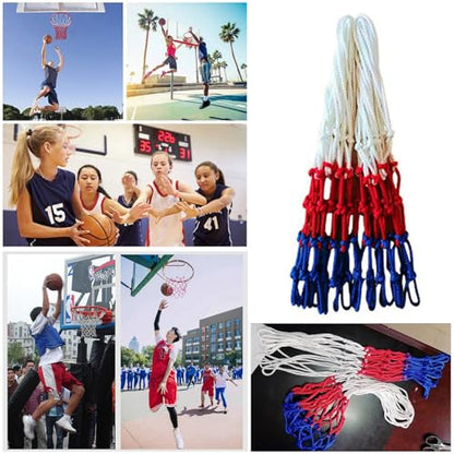 2 Pack Basketball Net Replacement 12 Loops Heavy Duty Anti-Whip All Weather Basketball Rim Nets for 18" Steel Basketball Hoops Rim Backyard Courts Indoor & Outdoor Driveway Recreational Center