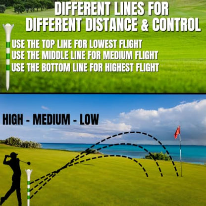 (50/150/500) Plastic Golf Tees 3 1/4 Best Golf Tees for Men, Unbreakable Golf Tees for Women, Long Golf Tees, Zero Friction Golf Tees, Tall Golf Tees Plastic Unbreakable, Reusable Golf Tee - size: 150