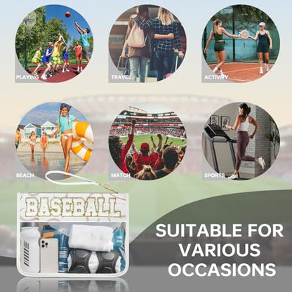 Baseball Gift Bags Baseballs Treat Bags Team Gifts Clear Chenille Letter Zipper Pouch Accessories Stuff Sport Portable