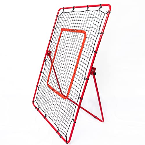 Pitch Back Rebound Net, Adjustable Rebounder Trainer for Baseball, Softball and Lacrosse, Practice for Pitching, Throwing and Catching