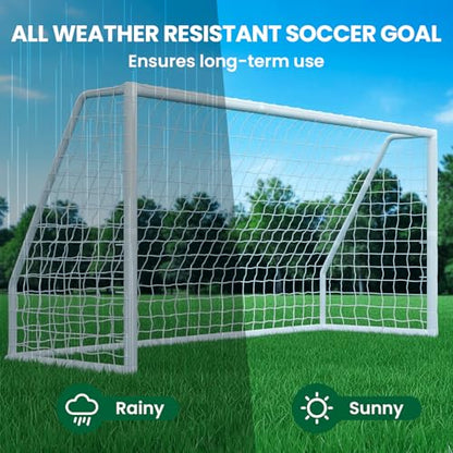 NAIZEA Soccer Goal - 12x6/10x6/8x6/6x4FT Soccer Goals for Backyard, Portable & Weatherproof HPVC Soccers Goal w/Soccer Net Durable Post for Adults & Youth Outdoor's Practice Training - size: 12x6 FT, style: Non-foldable