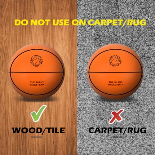 Size 7 (29.5") Silent Basketball High-Density Soft Foam and Low Noise Indoor Training Ball Easy Grip Highly Elastic Practice Ball