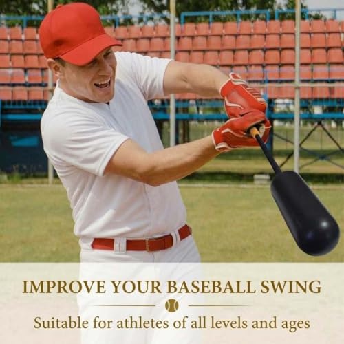 Baseball Hitting Trainer Set -Train Batting Skills with Centrifugal Force & Rope Baseball Swing Trainer bat Includes 12 White Training Softies