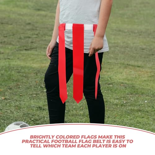 Homoyoyo Flag Football Belts Set with 3 Adjustable Rugby Waist Flags 2pcs Training Gear for Youth and Adults for Outdoor Practice and Games