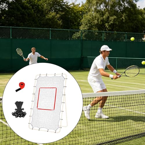 Rebound Net Replacement - 7x4 Ft Frame Compatible Training Nets, 1.5 Inch Mesh High Strength Back Surfaces, Elastic Cord Loop System Target Webbing | Versatile Practice Gear for Volleyball Base