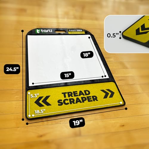 Tarli Ultimate Traction Board – Sticky Gel Mat with Full-Length Shoe Scraper | Renewable Gel Surface, No Replacement Sheets | Non-Slip Grip Pad for Basketball, Volleyball & Indoor Courts (Black)