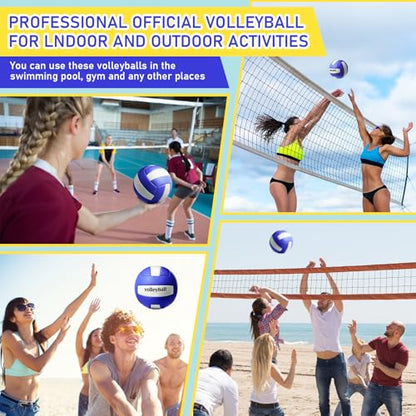 Soulchen 4 Pack Volleyball Official Size 5 Soft Official Volleyballs Kits with Pump Needles Mesh Bag Beginners Training Equipment Volleyball for Outdoor Gym Backyard Park Beach to Play Games