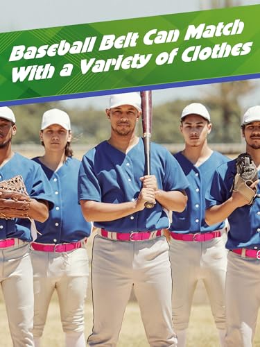 12 Pieces Baseball Belts Bulk Softball Belts Packs Leather Belt Adjustable Softball Belt Stretch Sports - color: Pink, size: Youth Size