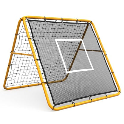 GarveeLifeAdjustable Soccer Rebounder Net, Heavy Duty Soccer Rebound Net with Iron Frame, Rust Resistant, Football Training Equipment for Backyard/Field, Easy Assembly