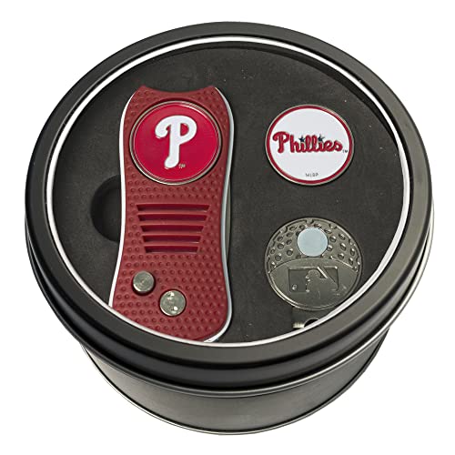 Team Golf MLB Gift Set Switchblade Divot Tool, Cap Clip, & 2 Double-Sided Enamel Ball Markers, Patented Design, Less Damage to Greens, Switchblade Mechanism