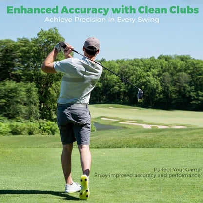 Golf Club Brush Cleaner with Retainer Clip and Squeeze Water Bottle 7.5 Inches Holds 4 Ounces of Water, Essentials Golf Accessories for Men, Best Golf Gifts for Men