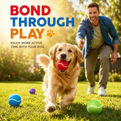 Yunsailing 30 Pcs Dog Tennis Balls 2.4 Inch Dogs Toy Balls Bright Colors Pet Training Toy for Small Medium Large Puppy Indoor Outdoor Interactive Training Exercise Games