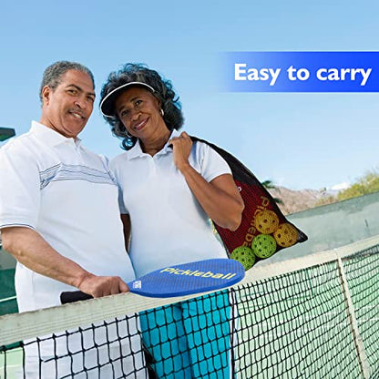 GSE Games & Sports Expert Pickleball Paddles Set with Lightweight Pickleball Rackets & Indoor/Outdoor Pickle-Balls & Mesh Carrying Bag for Family and Friends (2 Paddles/4 Balls or 4 Paddles/6 Balls) - style: 4 Paddles / 6 Balls