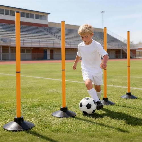 Agility Training Bars, Adjustable Multi-Purpose Sports Training Bars with Detachable Rubber Bases, Suitable for Speed Training in Soccer, Basketball, and Pets.