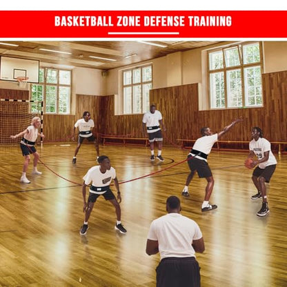 Zone Defense Resistance Band Belt Trainer Kit 1 Pc Widened Belt 1 Pc 2-Meter Resistance Band Basketball Training Equipment Men-to-Men Defense Training Improve Collaborative Defense Speed