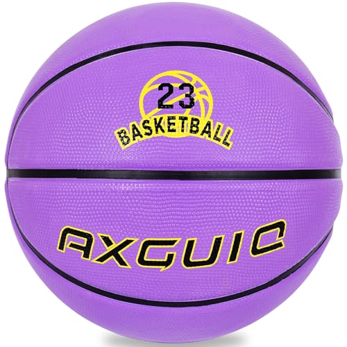 Kids Youth Adult Size 3/4/5/6/7 Basketball Thickened Rubber Outdoor Colorful 22/25.5/27.5/28.5/29.5" for Play Game Gifts (Deflated) - color: Purple, size: Size 6 Youth-28.5" Ages 11-14,Women 12+