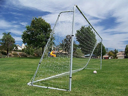 Official Size 24 X 8 X 5 Ft. Steel Soccer Goal. Heavy Duty Frame w/Net. Tournament, Regulation Size Goals. Professional Portable Practice Training Aid. 24 X 8, 24x8 Foot. (2Nets)
