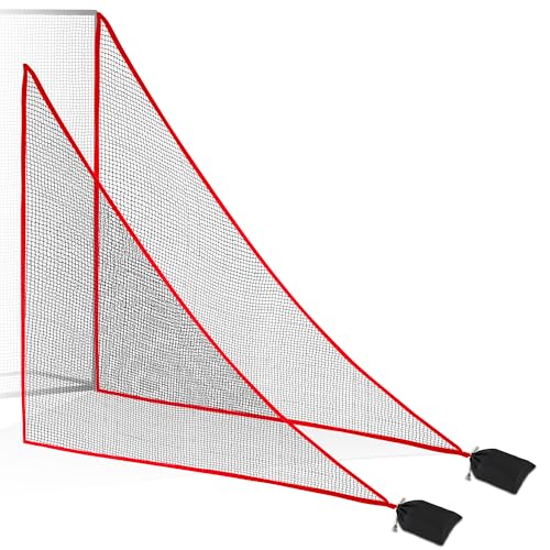 6-10ft 1/2PCS Nylon Side Net Golf Accessory with 1 Sang Bag, Easy to Install Side Net for Golf Nets and Simulator Premium Sports Net Hitting Nets (Red/Black) - style: Red-7x7ft 2Pcs