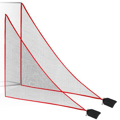 6-10ft 1/2PCS Nylon Side Net Golf Accessory with 1 Sang Bag, Easy to Install Side Net for Golf Nets and Simulator Premium Sports Net Hitting Nets (Red/Black) - style: Red-7x7ft 2Pcs