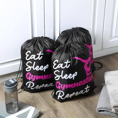 Windyun 16 Pcs Ball Drawstring Backpack Bulk Lightweight Draw String Bags Cinch Bags Drawstring Cinch Sack Tote(Gymnastics) - style: Gymnastics
