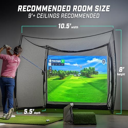 GoSports Range Cage 10 ft x 8 ft Golf Net Cage – Indoor & Outdoor Golf Practice Net for Full Swing Training and Home Golf Simulator Setups