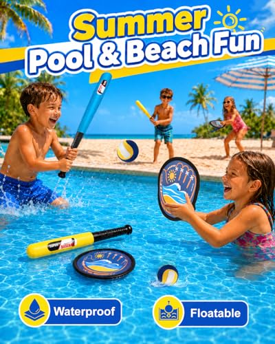 Toss and Catch Baseball Toys,Outdoor Sport Games for Kids and Family with Tball Bats and Toddler Baseball Glove and Sticky Soft Balls. Great for Yard Lawn Beach Pool and Indoor Fun