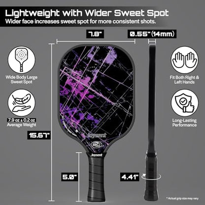 Pickleball Paddles Set, USAPA Approved Carbon Fiber Pickleball Set of 2 with Beginner Pickleball Rackets, Indoor Outdoor Pickle Balls for Adults Men Women, JT-1 - color: Rift