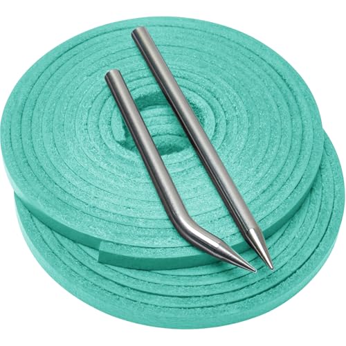 Baseball Glove Lace, Mitt Lace Repair Kit Softball 2 Leather Laces and 2 Lacing Needles for Catcher's Glove - color: Mint Green