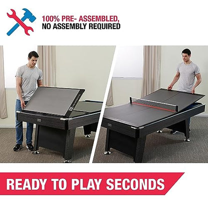 MD Sports Table Tennis Tables Multiple Styles Ping Pong Tables, Foldable for Easy Storage with Nets Included, Perfect for Family Game Rooms | Multiple Styles - style: 7 Ft. Foldable Tabletop