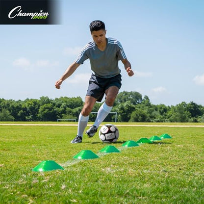 Champion Sports Set of 25 Green Cones with Mesh Bag