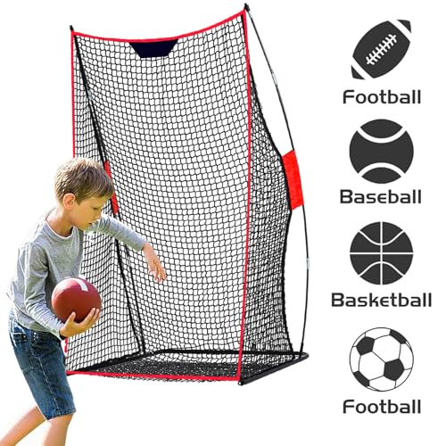 Football Kicking Cage & Practice Net - Portable Target System for Quarterback Passing Drills, Backyard Training Aid with Carry Bag - size: 4X7FT