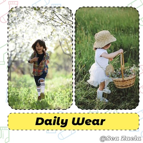 Sea Zaela 4 Pairs Kids Halloween Striped Knee-High Crew Length Socks, Unisex, Casual, 1-6 Years, Small, Red, 4 Count - color: A Black*4, size: 1-3T