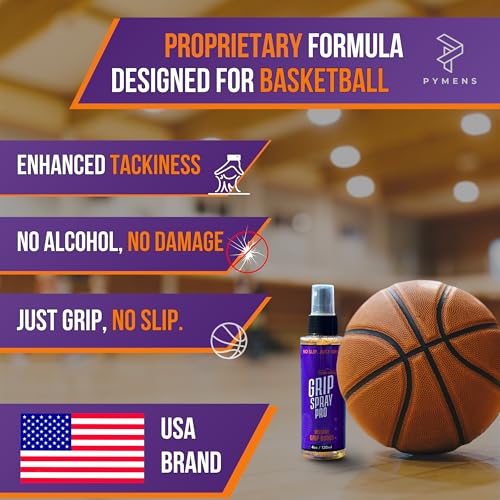 Grip Spray Pro 4oz – #1 Grip Spray for Basketball Shoes + Microfiber Towel – Basketball Grip Spray | Anti-Slip Shoe Grip Spray for Indoor & Outdoor Courts