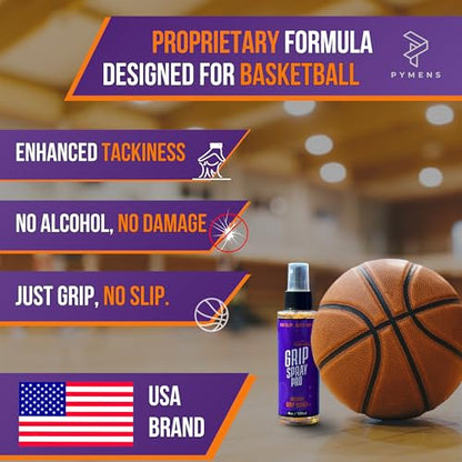 Grip Spray Pro 4oz – #1 Grip Spray for Basketball Shoes + Microfiber Towel – Basketball Grip Spray | Anti-Slip Shoe Grip Spray for Indoor & Outdoor Courts