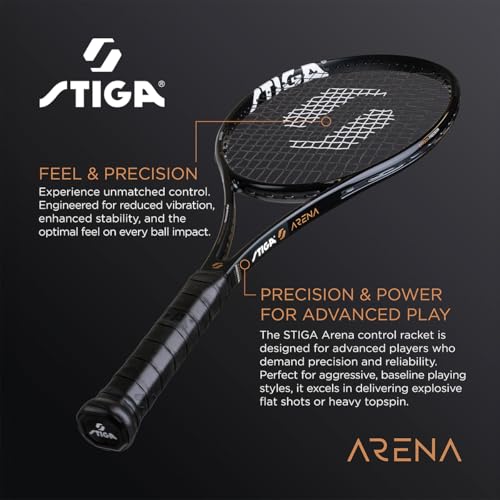STIGA Arena Unstrung Tennis Racket, Precision Carbon Fiber Racket Frame for Advanced & Experienced Tennis Players, Competition Approved - size: 3