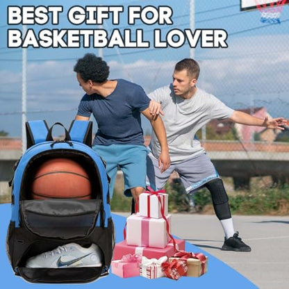 Basketball Bag Backpack, Large Capacity Sports Equipment Bags for Basketball, Soccer, and Volleyball. - color: blue