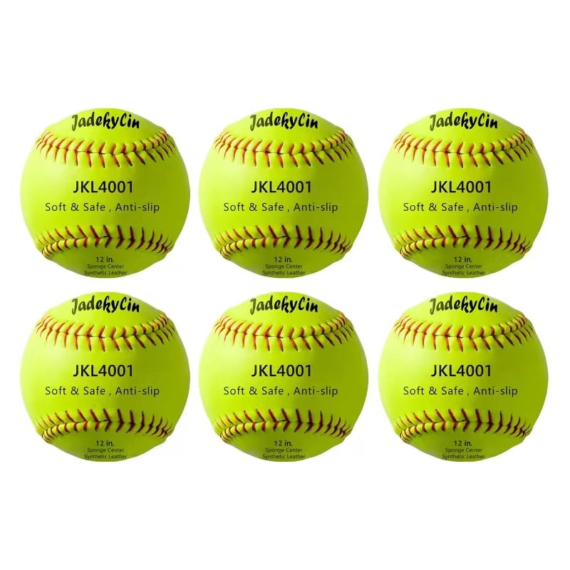 11 & 12 Inch Soft Safety Softball - Ideal for Practice, Training & Recreational Use - size: 12 inch, style: JKL4001 6-pack