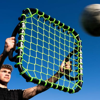 QUICKPLAY Handheld Soccer Rebounder | Elastic Connected Net for Fast, Unpredictable Rebounds | Ideal for Goalkeeper, Volley & Passing Drills and Heading Practise