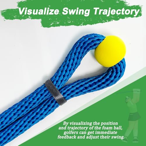 Golf Rope Swing Trainer, Professional Golf Swing Rope Training Aid to Improve Speed, Tempo, Rhythm, Flexibility and Strength, Golf Warm-Up Practice Equipment for Golfers of All Levels - color: Blue
