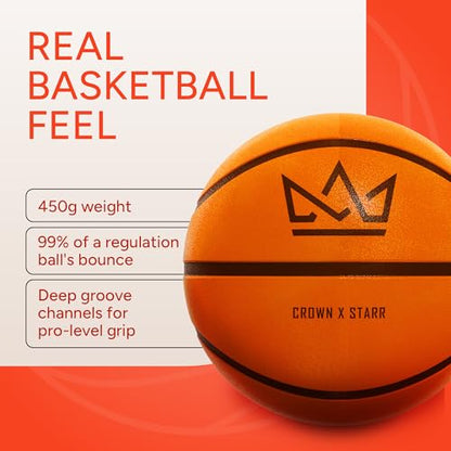Silent Basketball Size 7 (29.5”) | 450g Quiet Basketball Dribbling Indoor Soundless Ball – Deep Grooved, Realistic Bounce Feel, Never Compressed