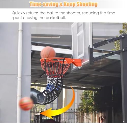 Shootaround Basketball Hoop Return Attachment, Basketball Net Catcher Ball Return for Shooting Practice, Portable Hanging Basketball Training Equipment