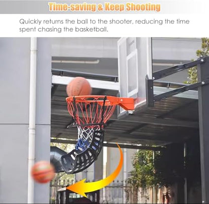Shootaround Basketball Hoop Return Attachment, Basketball Net Catcher Ball Return for Shooting Practice, Portable Hanging Basketball Training Equipment