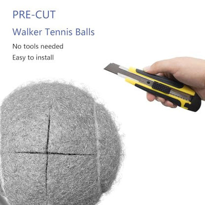 Walker Tennis Balls, Precut Tennis Balls for Walkers, Walker Glide Balls for Chairs, Desks, Furniture Legs and Floor Protection, Heavy Duty Long Lasting Felt Pad Glide Coverings -6PCS Gray - color: Gray-6PCS