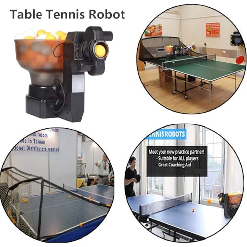 Table Tennis Robot,Automatic Ping Pong Trainer w/Wired Remote Control,36 Spin Options,User-Friendly Design for Enhanced Practice