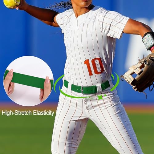 XZQTIVE Baseball Softball Socks and Baseball Softball Belt Combo Set Knee-High Soccer Socks for Kids Youth Adult - color: Green, size: Adult